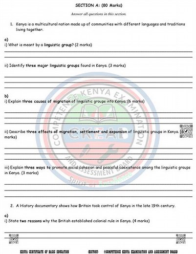 Grade 10 History and Citizenship Mid Term 1 2026 Theory Exam