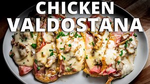 Chicken Valdostana with Prosciutto, Fontina, and Mushrooms