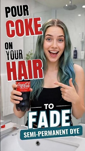 POUR COKE ON YOUR HAIR TO FADE SEMI-PERMANENT DYE (IT ACTUALLY WORKS) 🥤✨#shorts #hairhacks #hairtips