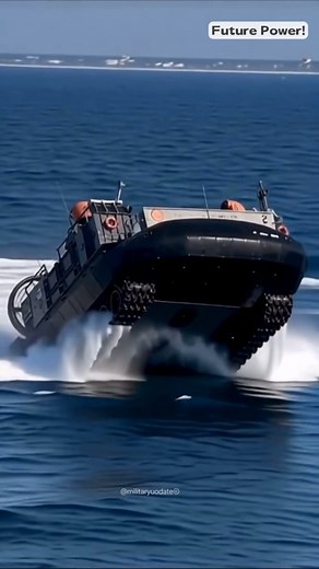 6.6K views · 134 reactions | Future Power! U.S. Amphibious Landing Craft Air Cushion Takeoff full throttle from the Sea!  #fblifestyle #CinematicRealism #FutureTank #AviationPower #MilitaryTech AI Simulation Video 50% – For Entertainment Purposes Only.  | Military Update | Facebook