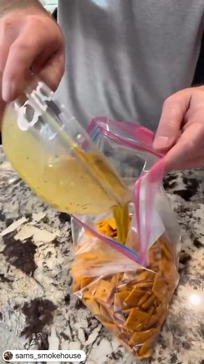 Game day snacks! 🎥 sams_smokehouse ・・・ 🔥 CAUTION 🔥 - these smoked Cheez-Its are ADDICTING. Check out the recipe below and give them a try! Let me know your thoughts in the comments below 👇🏻 Ingredients: - 1 box (200g) @cheezit - 1/2 cup oil & 1 (28g) packet Ranch seasoning mix - 1 tsp garlic powder - 1 tsp onion powder - 3-5 tsp red pepper flakes Directions: - Preheat @traegergrills to 220 F. - Next, In a medium bowl, add oil, ranch seasoning, garlic powder, onion powder, and red pepper fla