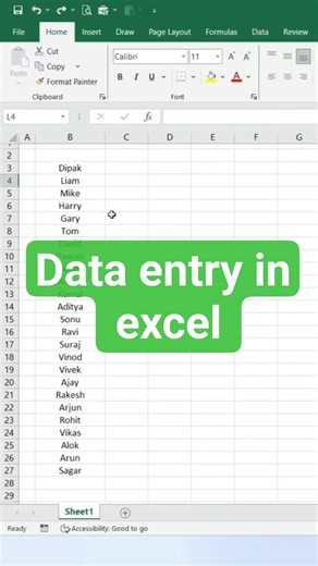 Data entry excel 😃 #ExcelTricks #ExcelShorts #ExcelTips #LearnExcel #Productivity #excel #explore