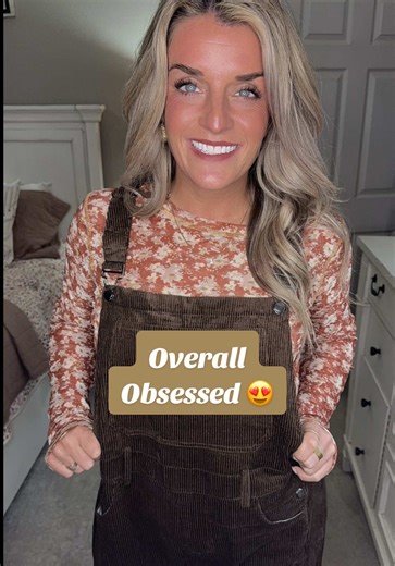Styling brown corduroy overalls in a way that actually feels flattering 🤎 The secret is a fitted long sleeve underneath to balance the relaxed fit. Easy casual outfit idea that works for everyday wear and weekend plans. #overalls #overallsoutfits #overalloutfit #corduroy #womenover30