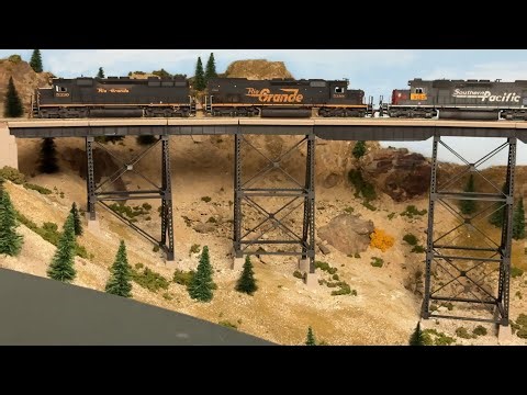 Custom ScaleTrains HO Scale DRGW SD45 & SP SD40T-2 in ACTION