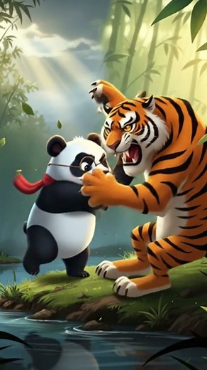 🐼⚡🐅 "Panda vs Tiger – Battle of the Wild!" #animalfight #dbh
