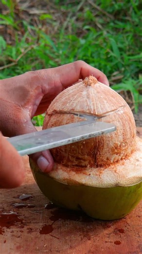 open a fresh young coconut