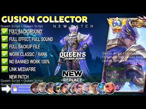 Script Skin Gusion Collector - Night Owl No Password | Full Effect Voice | Patch Terbaru