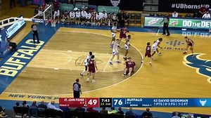 The largest player in college basketball, the 360-pound Conor Williams of St. John Fisher drops two assists—one after rolling his ankle and getting back up