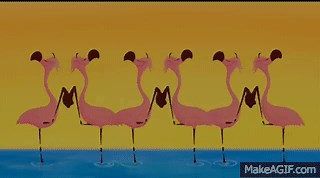Flamingos from Fantasia 2000 (Camille Saint-Saens' Carnival of the Animals, Finale) on Make a GIF