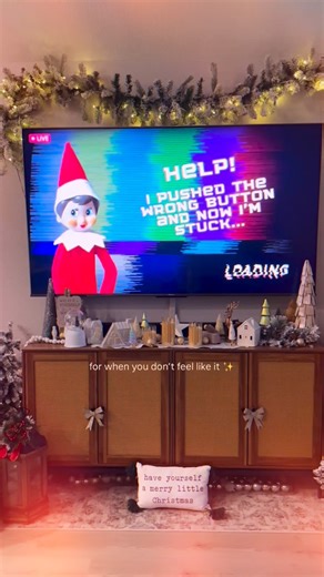 For low-energy nights 🎄 Search “Elf Trapped in TV” on YouTube 📺 and share this seriously easy Elf on the Shelf hack with your loved ones 🩷 The kids still think it’s magic. ✨ check out @heyitserintay for more easy elf idea simple elf setup last minute elf on the shelf calm night elf ideas elf on screen idea elf YouTube trick quick holiday magic easy Christmas ideas for kids Lazy elf hack #ElfOnTheShelf #ElfOnTheShelfIdeas #LastMinuteElf #EasyElfIdeas #FunnyElfIdeas #ElfFails #ElfTok #HolidayPa