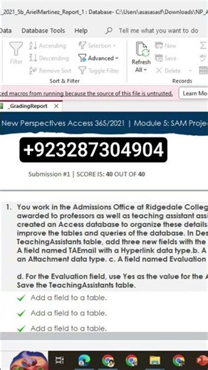 New Perspectives Access 365/2021 Module 5 SAM Project 1b