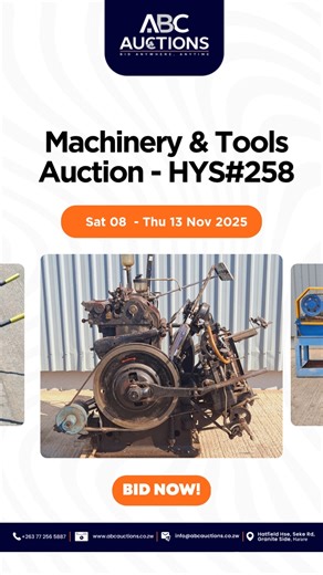 28 reactions | Machinery & Tools Auction - HYS#258 | SAT 8 NOV > THU...