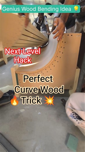Genius Wood Bending Idea 😲 diy woodworking #furniture #play #band #diy #fyp #tips #viral #shorts