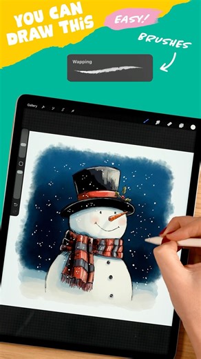 Painting a Snowman on your iPad #artwithflo #youcandrawthis