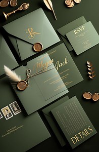 Acrylic Invitation With Envelope, Clear Wedding Invite, Sage Green Set, Rsvp QR Code - Etsy