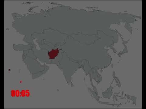 Easy guess the Asian countries on a map quiz