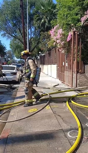 More than 45 Los Angeles Fire Department Firefighters quickly handled a fire inside the historic Our Lady Queen Of Martyrs Armenian Catholic Church in #BoyleHeights - preventing it from spreading to the sanctuary, keeping religious artifacts safe, and stopping it before reaching neighboring homes. Video from @kenny.a.sanchez.9 on Facebook. | United Firefighters of Los Angeles City, IAFF Local-112