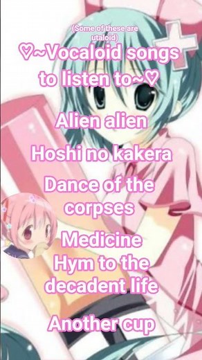 Vocaloid songs to listen to #cutecore #vocaloid #kawaii #miku #hatsunemiku #kawaiicore #cute #cutie