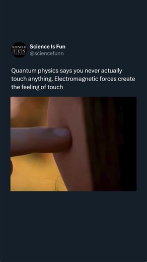 When two objects appear to touch, no direct contact occurs at the atomic level. Atoms are mostly empty space, consisting of a dense nucleus surrounded by an electron cloud. When your hand approaches a surface, the electrons in both materials begin to interact through electromagnetic forces. Because electrons carry the same negative charge, they strongly repel each other. This repulsion creates a force that prevents atoms from occupying the same space. What we perceive as “touch” is actually the 