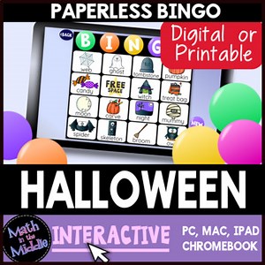 Halloween Bingo - Interactive Digital Bingo Game - Digital Halloween Activity