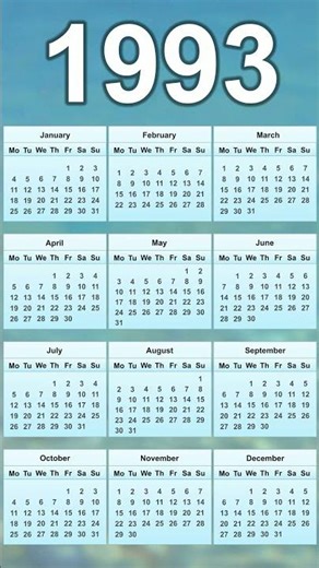 1993 Calendar