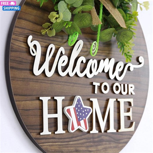 Interchangeable Rustic Welcome Door Sign - Etsy