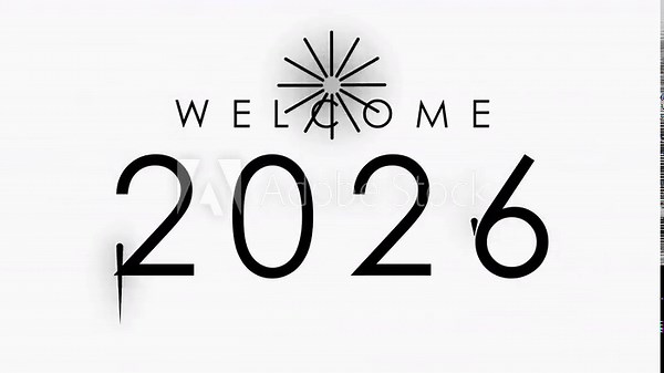 2026 happy new year 2026 firework animated godbye 2025 background greetings welcome happy new year 2026 gold shining sparkling open new page 4k