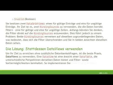 Effektiver Einsatz mehrerer BindingSources auf einer einzigen DataTable in .NET