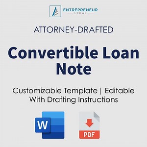 Attorney-drafted Convertible Loan Note Agreement Template | Editable Word & PDF With Drafting Instructions - Etsy