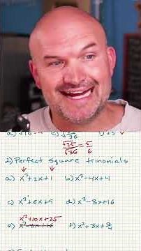 LEARN Perfect Square Trinomials BEFORE Completing the Square