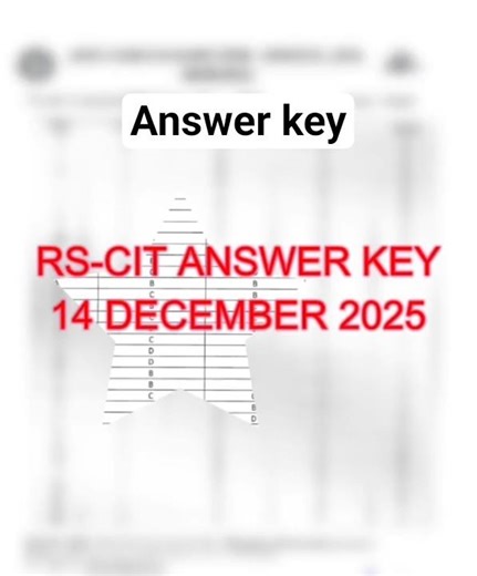 RSCIT ANSWER KEY 14DEC. 2025 ‪@Govindpattya‬ #rscitresult #answer #newshorts