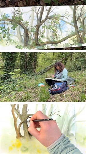 Vlog aquarelle : projet annuel & savourer les saisons #aquarelle #forêt #pleinairpainting #artvlog