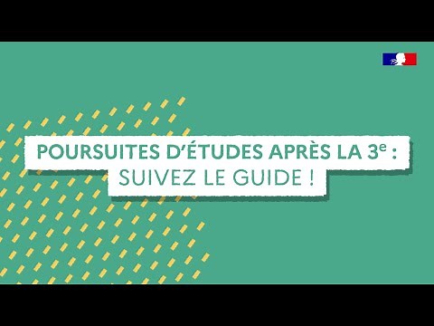 Poursuite d'études après la 3e : suivez le guide !