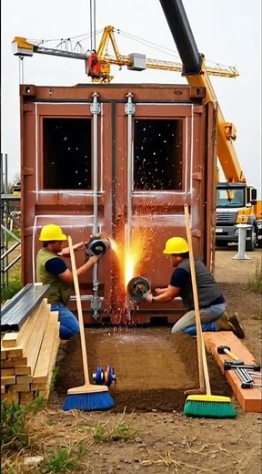 2 Rusted Containers to Luxury Courtyard House with Lawn | Satisfying Timelapse