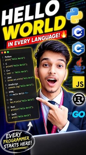 Hello World in Every Programming Language 🤯 #coding #programming
