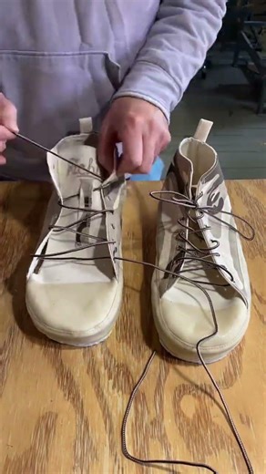 First lace up ⬆️ #DIYShoes #richies #barefootshoes #converse