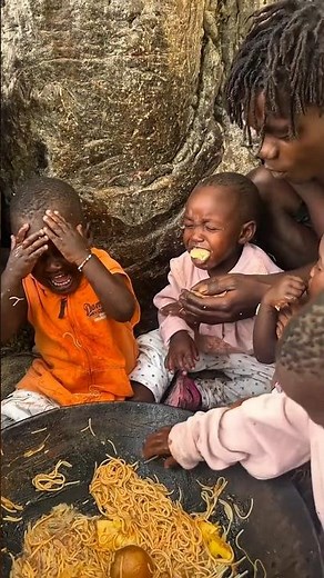 Kids Struggling While Sharing Food 💔 #villagelife #humanity #emotional #childhood #food