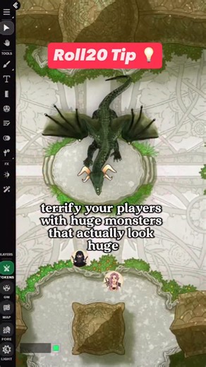 Play D&D and TTRPGs Online! on Instagram: "Quick Roll20 tip! 💡 Sometimes a top-down token doesn’t look as scary on your map. Here’s how you can fix that for your next DnD session! #roll20 #roll20app #dnd #ttrpg #indiegames"