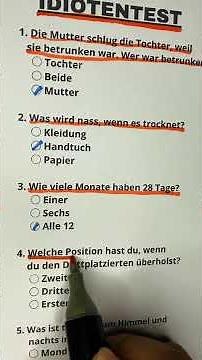 Idiotentest Quiz #quiz #deutschlernen #deutschesprache... #Shorts #brainquiizger