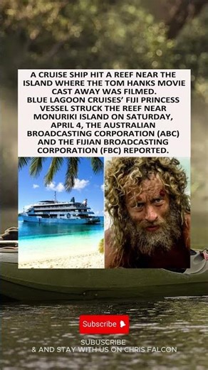 Real-Life 'Cast Away': Cruise Ship Strikes Reef Near Iconic Tom Hanks Movie Island #shorts