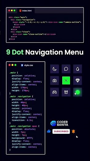 Modern Navigation Menu with Ion-Icons 🛠️