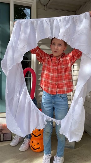 73K views · 696 reactions | Cutest Halloween Prank on Mom  Brothers prank mom with cute diy craft where they dress up sister as a funny ghost using pool noodles, jeans, and a bed sheet. Fun and easy kids craft that works great for trick-or-treating this halloween. This video was produced by Aaron’s Family, Network Media, and Benson Bros. | Aaron’s Family | Facebook