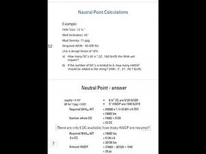 drill string design 2 : neutral point calculation BHAكيفية حساب نقطة التعادل في