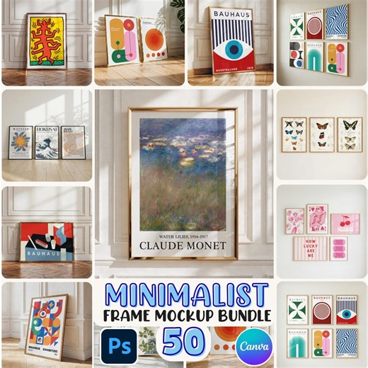 50 Minimalist Frame Mockups: Canva Drag & Drop Templates (digital Download) - Etsy