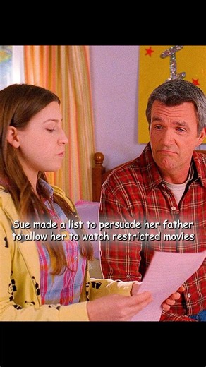 Sue made a list to persuade her father to allow her to watch restricted movies#themiddle #funny