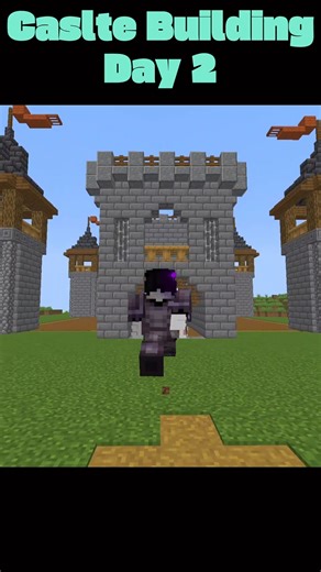Day 2: HUGE Castle Gate Build! 🏰 #minecraft #shorts #minecrafthumor #minecraftshorts