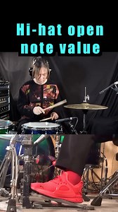 Hi-hat open note value Follow me↓ 吉村 昇治 #drumfill #drumsfill #drumlessons #drums #drum #drummer #drumvideo #drumset #drummerworld #drummerlife #drumlife #sakaedrums #zildjian #sabian #rudiments | Shoji Yoshimura