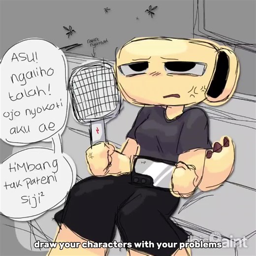 *draw your fav character with your problems* (kepencet jawa) - - - - #shelly #dandysworld #myproblem #meme #jawa