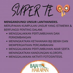 11 reactions | SUPER TE untuk kesihatan sawit anda Apa itu Super Trace Elements (TE)? Ia merupakan sekumpulan unsur yang istimewa dan berperanan penting untuk tanaman kelapa sawit. #mampan #mampan2 #mampan3 #mampan6 #mampanseries #bajaharapan #SuperTE #nutrienTE #traceelementnutriets #traceelements #superTE77in1 #BajaKelapaSawit #bajasawit #bajasawitsihat #bajabuahsawit #mampanuntuksawit #bajasawitmampan #bajamampanuntuksawit #nutrienkelapasawit | Baja Harapan Group | Facebook