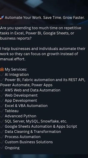 Freelancer at reasonable price - 🚀 Automate Your Work Save Time Grow Faster ???